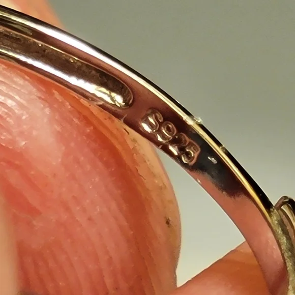 .925 Silver Natural Opal Ring 8x6mm - Picture 5 of 9